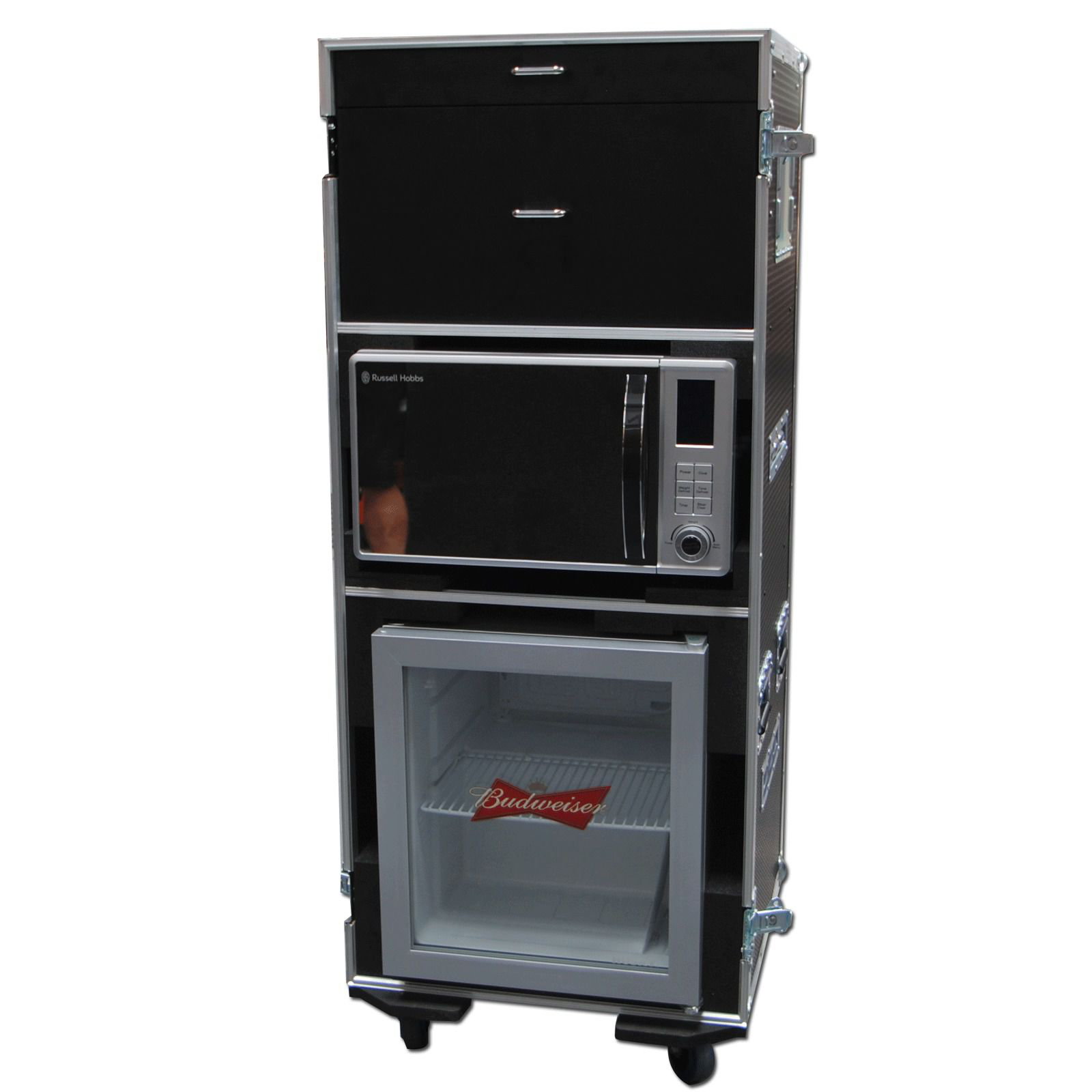 Mobile Fridge + Microwave Flight Case With Table Door